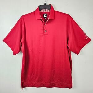 FootJoy Mens Large Red Polo Golf Shirt Short Sleeve Casual Embroidered